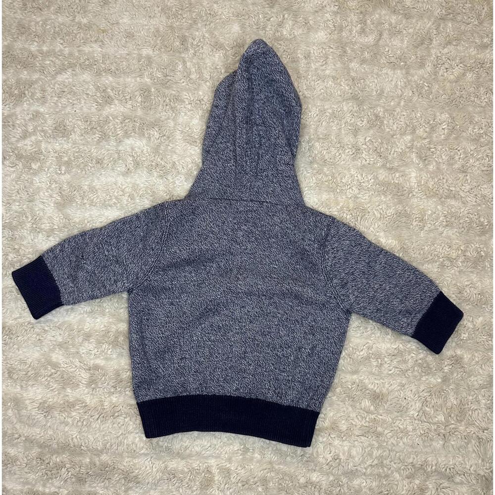 baby GAP classic blue cotton heather full zip hoodie/hooded jacket Size 3-6M - Picture 2 of 6